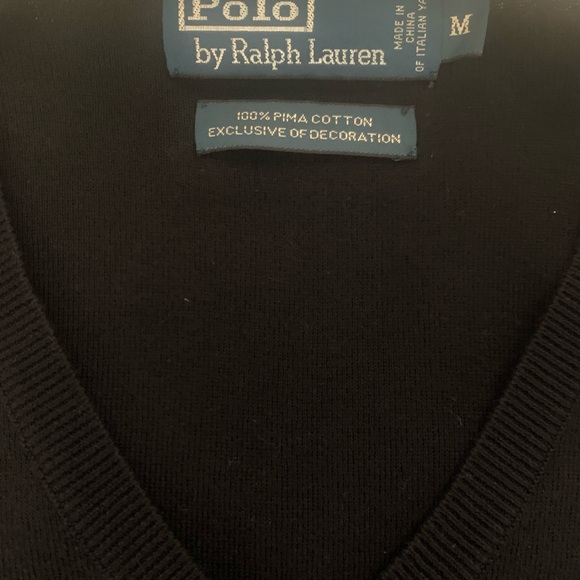 Polo by Ralph Lauren Black Men’s V-Neck Vest Size Medium - Picture 3 of 5